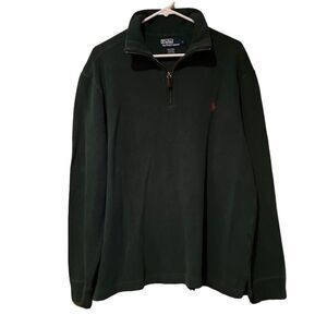 Polo Ralph Lauren Emerald Green Half Zip Pullover Pony Embroidered Size Large